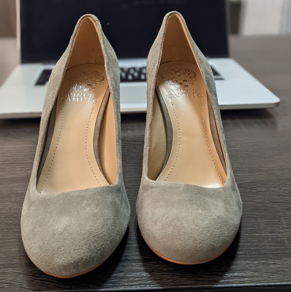 Gray Suede Pumps